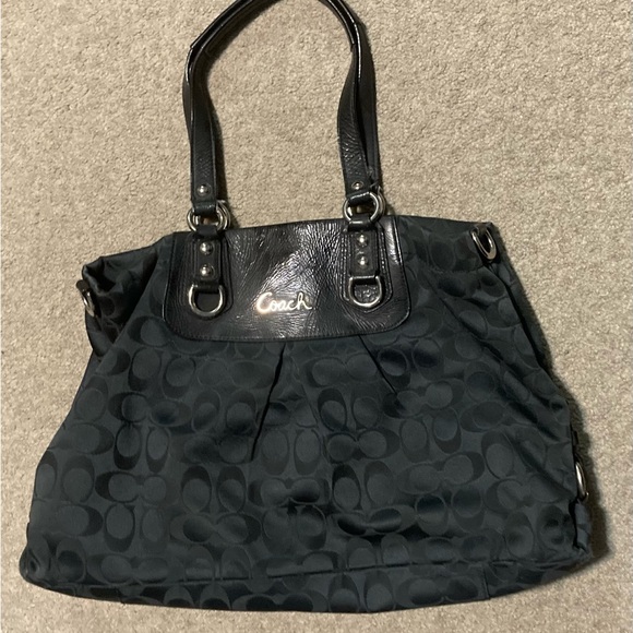 Vintage Black Coach Purse - Picture 1 of 11